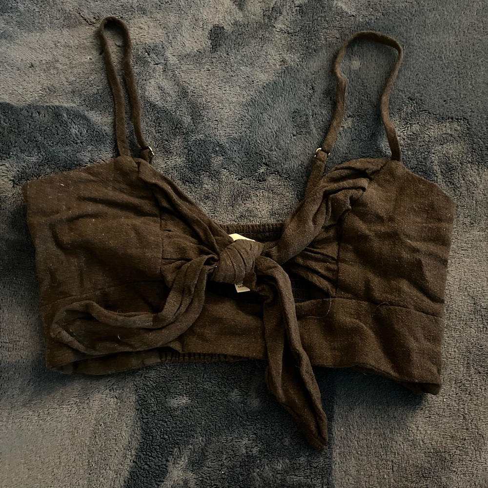 Skylar + Madison Black Tie-Front Camisole